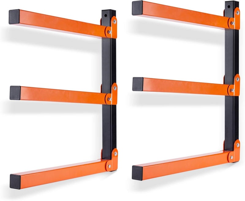Ultrawall Wall Mount Wood Organizer and Lumber Storage Metal Rack with 3-Level - Indoor & Outdoor Use, 2 Pack - Image 1